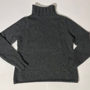 Geneva 100% cashmere turtleneck sweater gray small petite winter
